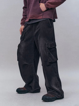 [Monterest] Washed Corduroy Wide Leg Work Pants