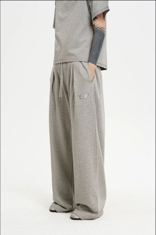 [MASONPRINCE] Cotton Pleated Wide Leg Sweatpants