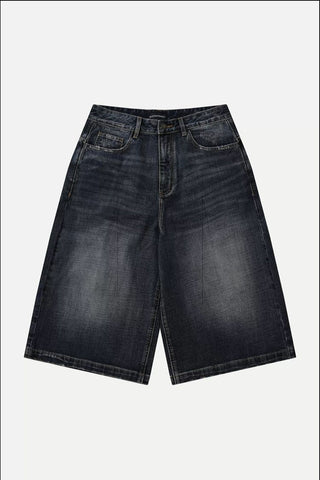 [MASONPRINCE] Washed Slub Denim Cropped Wide Pants