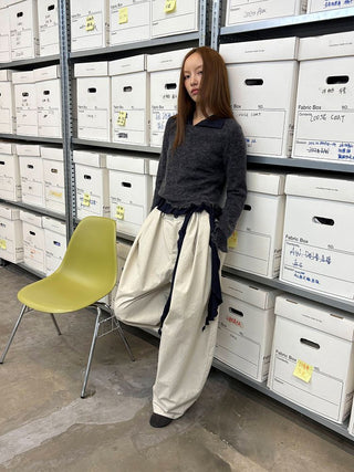 [NeverSeez] Pleated Wide-Leg Pants