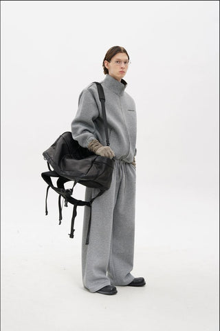 [MASONPRINCE] Heavyweight Air Layer Stand Collar Hoodie Set