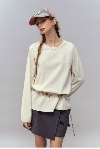 [Monterest] Waffle Knit Drop Shoulder Long Sleeve Tee