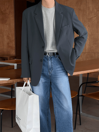 Again Minimal Two-Button Jacket