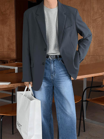 Again Minimal Two-Button Jacket