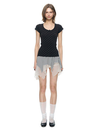 [NECY] Butterfly Dotted Slim T