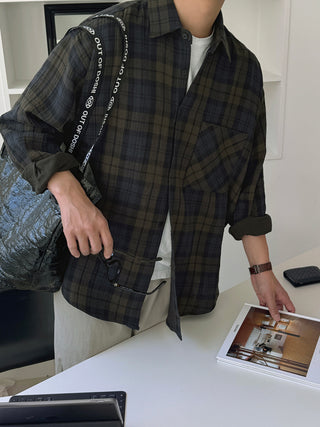 Rhythm Double-Layered Oversized Check Shirt