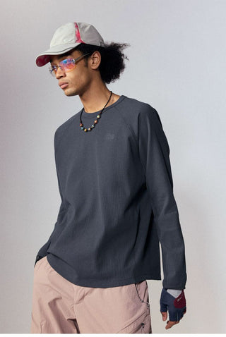 [Monterest] Waffle Knit Drop Shoulder Long Sleeve Tee