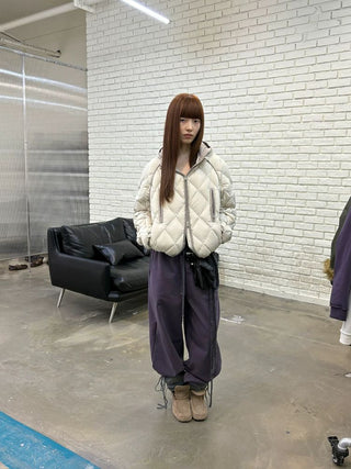 [NeverSeez] Diamond Quilted Down Jacket