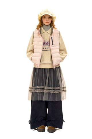 [Moromoro2] Pearl Snowflake Fair Isle Knit  Sweater
