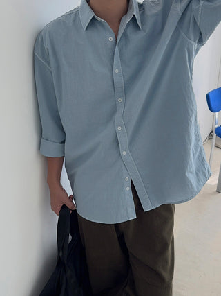 Luel Nylon Pigment Oversized Shirt