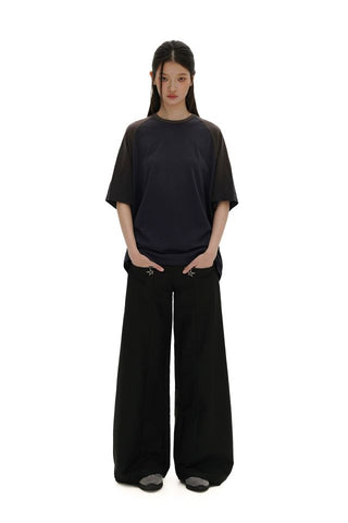 [moromoro2] Ultra Thin Contrast Raglan Sleeve  T-Shirt