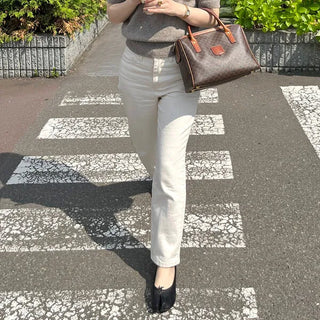 Straight cotton pants