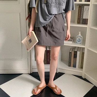 (3 colors) Cargo Mini Skirt