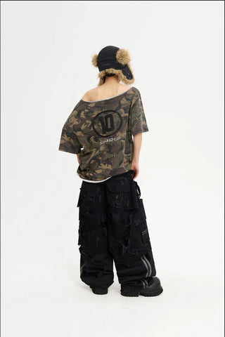 [MASONPRINCE] Camouflage Racing Knit Top