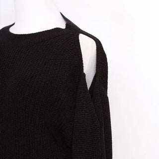 Asymmetrical Slit Shoulder Knit