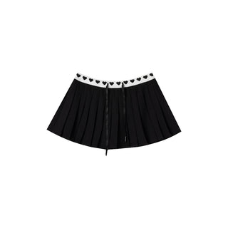 [NECY] Love Waistband Pleated Mini Skirt (2color)