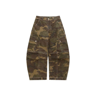 [MASONPRINCE] Curved Seam Camouflage Wide Leg Pants
