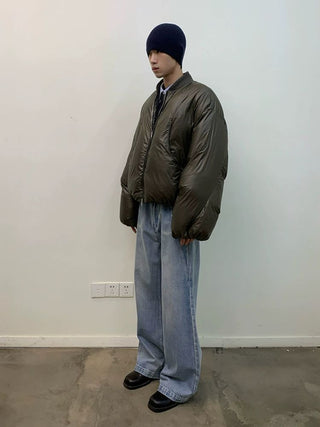 [NEVERSEEZ] Cropped Puffer Down Jacket