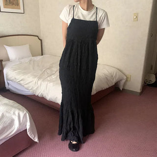 Back Ribbon Camisole Long Dress