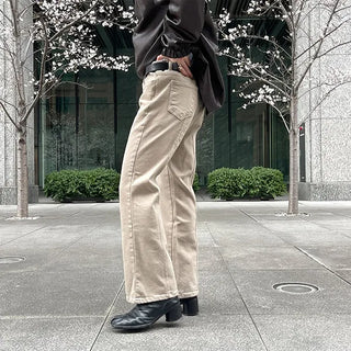 Cotton line flare pants