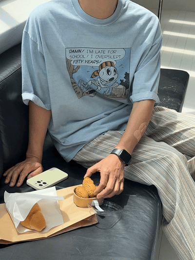 Cartoon Pigment  T-shirt