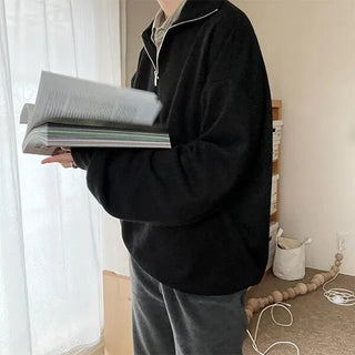 Oversized zip-up knit
