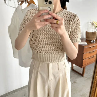 Perforated Cropped Knit