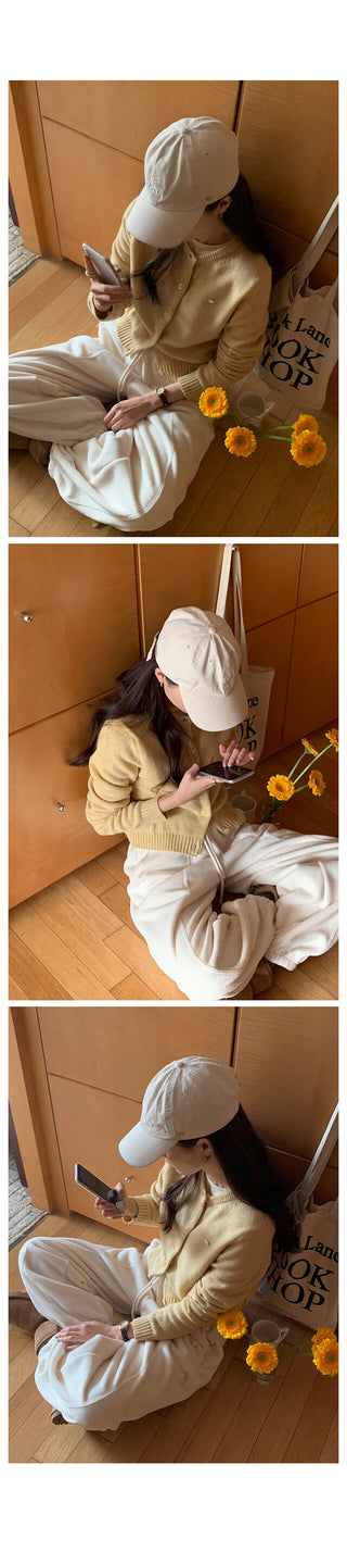 Cashmere round neck cardigan, 6 colors