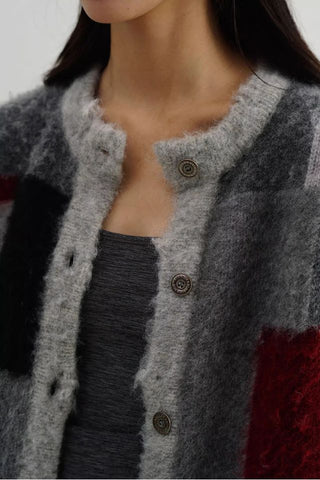 MASONPRINCE Wool Blend Checkered Sweater