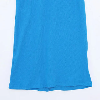 Ribbed slit skirt
