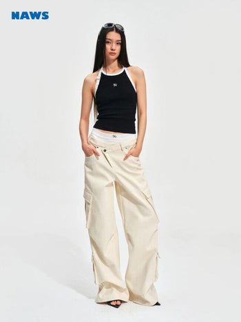[NOTAWEAR] Cotton Twill Multi-Pocket Wide Leg  Pants