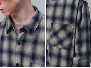 [Monterest] Oversized Yarn-Dyed Plaid Shirt