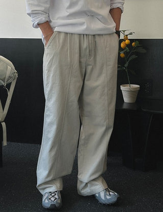 Original Washed Cotton Elastic Waist Pants (4 colors)