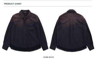 [Moromoro2] Purple Plaid Shirt with Lace  Trim