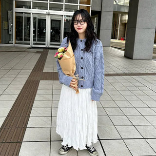 Cable knit cardigan