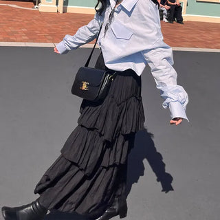 Can-can frill long skirt
