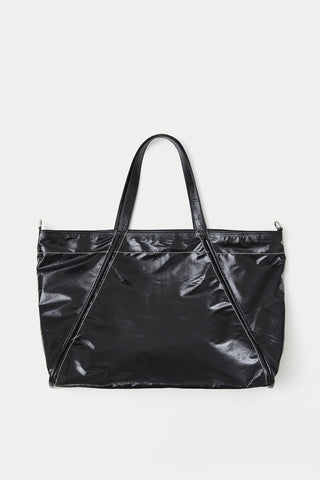 BIG COATING TOTE BAG IN BLACK