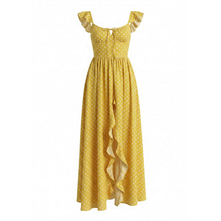 [NECY] Sunshine Dot Ruffle Chiffon Dress