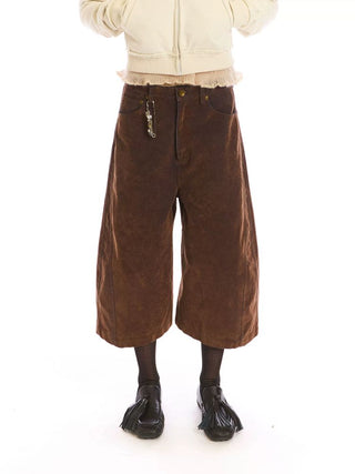 [NeverSeez] Flocked Cropped Wide Leg Jeans