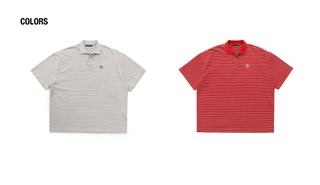 [MASONPRINCE] Embroidered Stripe Polo Shirt