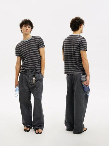 [MASONPRINCE] Reverse Seam Striped Tee