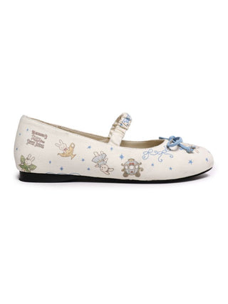 [Moromoro2] Bunny Print Ballet Flats with  Bow