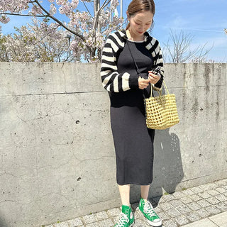 Ribbed long dress