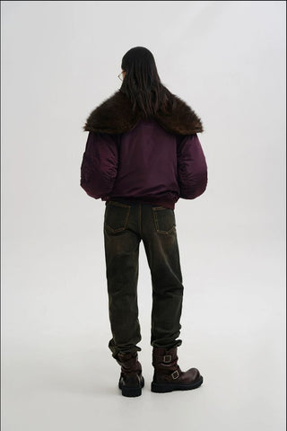 [MASONPRINCE] Hooded Plaid Puffer Jacket