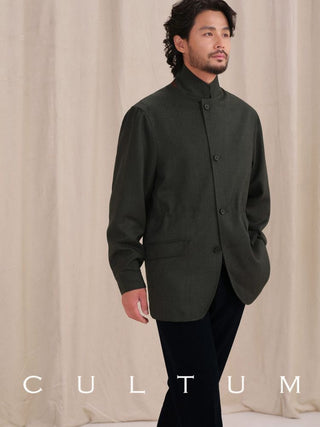 [CULTUM] Merino Wool Blend Italian Blazer Jacket