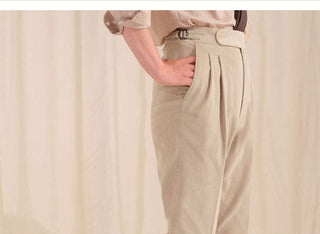 [CULTUM] Neapolitan Cotton Corduroy Double Pleat Trousers