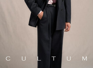 [CULTUM] Wool Twill Double-Breasted Peak Lapel Suit
