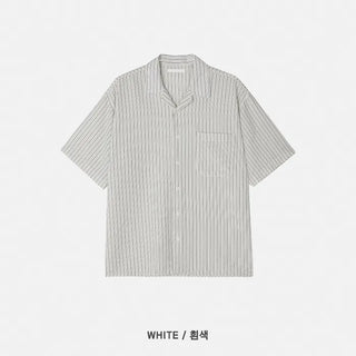Striped short-sleeved shirt