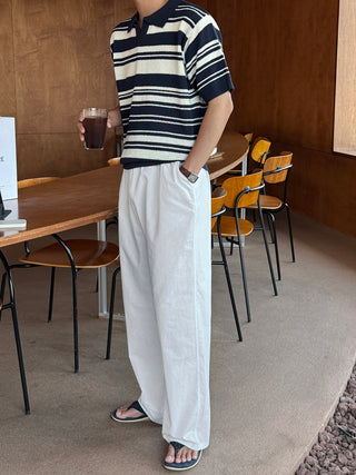Libero Pigment Linen Long Wide Pants