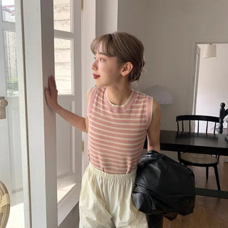 Striped Sleeveless Knit